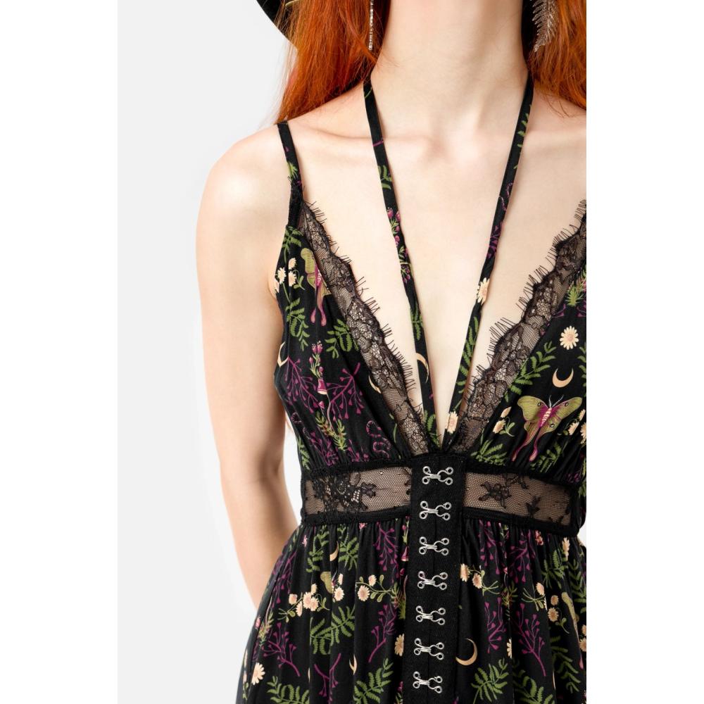 Restyle - Wilderwood Maxi lange jurk - Zwart
